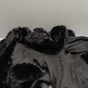 NXBC Winter Faux Fur Coats for Women,Faux Fur Leather Jacket Women,Winter Long Sleeve Furry Trim Peplum Parka Coat with Belt (Large, Black) 