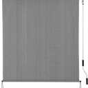 SMONTER Outdoor Sunshade Roller Shade 6'W x 8'H (72" Wx96 H), Exterior Cordless Roll Up Shades Blinds, UV Protection Shade Cloth with Crank Operation for Outside Windows Patio Porch Gazebo, Dark Grey