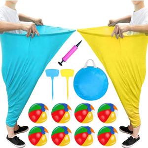 Granny Pants Yard Game, Granny Pants Party Game with Oversized Pants Bouncy Balls Ground Stakes Storage Bag and Air Pumps, Outdoor Tossing Games for Adults Family Carnival Party Reunion Gathering