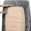 Nestl Queen Size Sheet Set, 4 Piece Extra Deep Pocket (18-24 inches), Microfiber, Cooling, Hotel Luxury, Soft, Breathable, Wrinkle-Free, Easy to Care, Grey