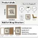 Vintage Striped Bookshop Wall Art, Retro Black and White Pictures Wall Decor College Minimalist Canvas Prints Paintings for Bathroom Bedroom Living Room 12x16 inch Framed