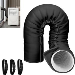 Portable AC Hose Insulation Sleeve, Portable Air Conditioners Insulated Hose Cover Wrap, Fit 5" & 5.9" Diameter Exhaust Hose, Easy Installation with 3*Adjustable Buckle Straps, Black