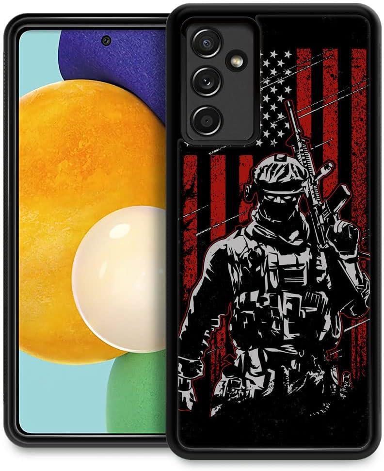 Case Compatible with Samsung Galaxy A13 5G,Pattern Plexiglass Cover for Boys Men,Shockproof Anti-Scratch Case for Samsung Galaxy A13 5G 6.5 inch,American Soldier Flag