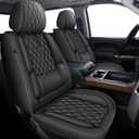 AOMSAZTO Silverado seat Covers Custom Fit Chevy Silverado GMC Sierra 2007-2025 2026 1500 2500hd 3500hd Truck Waterproof Seat Protector(5 Seats,Black)