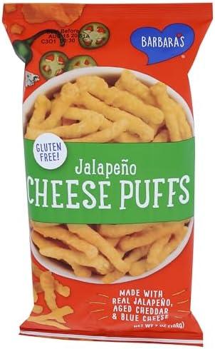 Barbaras Bakery, Puffs Cheese Jalapeno, 7 Ounce 2 Pack. Best By: AUG 07 25