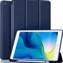 Akkerds Case Compatible with iPad 10.2 Inch 2021/2020/2019, for iPad 9th/8th/7th Generation Case with Pencil Holder, Protective with Soft TPU Back, Auto Sleep/Wake Cover, Navyblue
