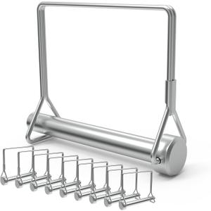 ForoGore 10 Pack Wire Lock Pin, 3/8 Inch Heavy Duty Safety Coupler Pin Shaft Locking Pin for Farm Trailers Wagons Lawn Garden