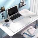 Tempered Glass Desk Pad, 24" x 18" Clear Glass Desktop Mat for Keyboard and Computer Nounitor, Desk Pad with Dry-Erase Surface, Table Top Protector for Home & Office