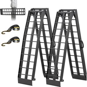 LEMNISCATE Aluminum Loading Ramps for Pickup Trucks, 1500 LBS, 7.5FT Folding Trailer Ramps with Handle & Buckle, for Lawn Mowers, Motorcycle, UTV, ATV, 89"x12", 2PC, Black