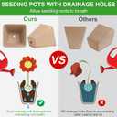 Square Peat Nursery Pots 150 Pcs 3in Biodegradable and Label, Used for Outdoor Gardens in Plant Nurseries