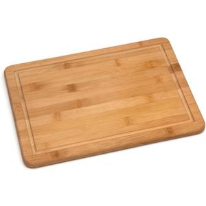 Lipper International Bamboo Wood Kitchen Cutting and Serving Board with Non-Slip Cork Backing, Medium, 13-3/4" x 9-3/4" x 5/8"
