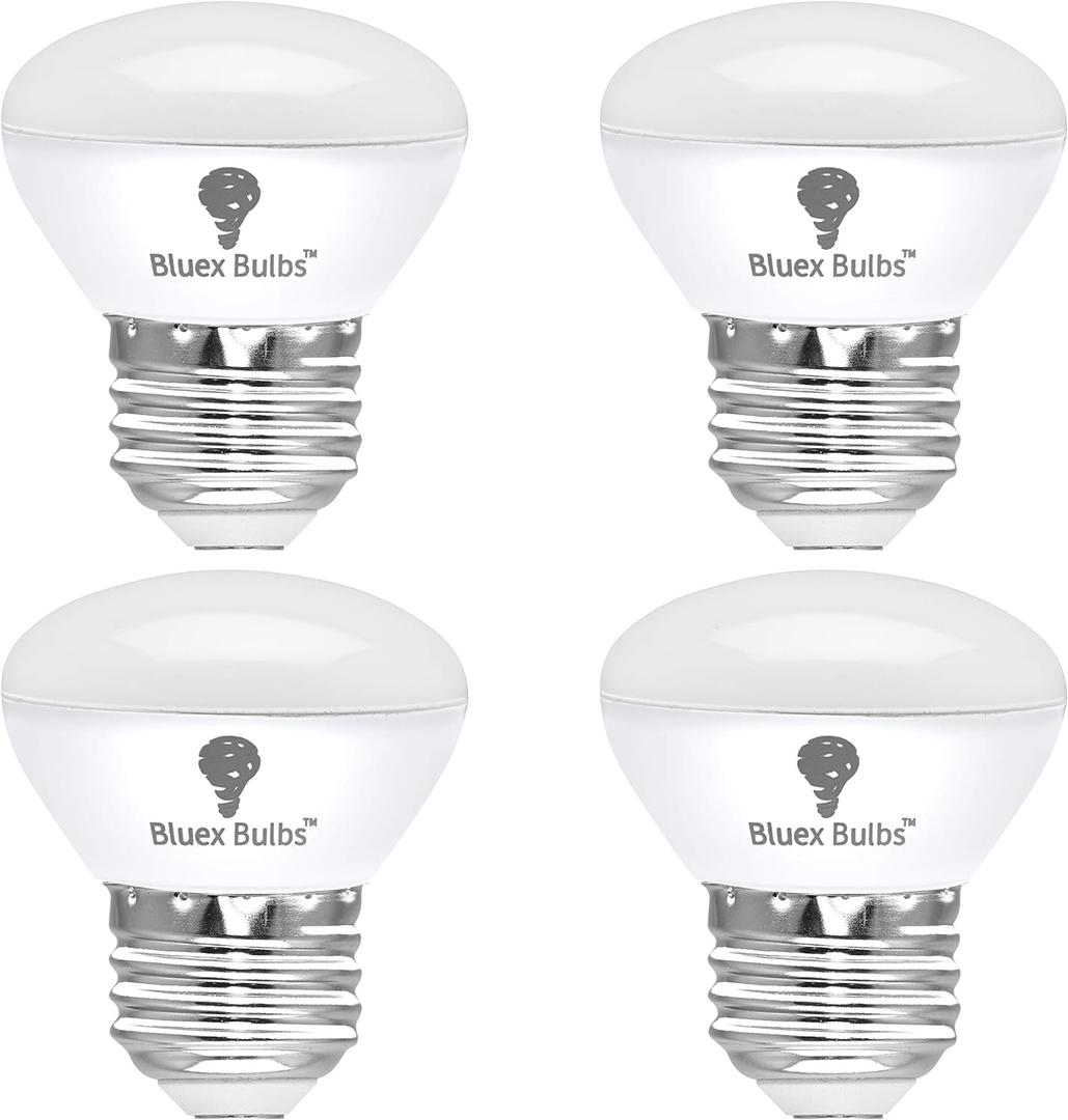 4 Pack R14 LED Bulb 4W E26 Base Mini Reflector Floodlight Light Bulb Dimmable 2700K Warm White - 40W Equivalent - Mini Light Bulbs, Short Light Bulbs, Curio Cabinet Light Bulb, R14 Bulb Flood Light