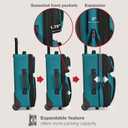 U.S. Traveler Rio Lightweight Softside Rolling Carry-on Suitcase, 2-Wheel Set, Teal