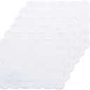 HOMBYS Quilted Placemats Set of 6 Washable-13x18 inches Rectangular Placemats for Kitchen Table-100% Cotton Fabric Rectangular Table Mats, (Pure White)
