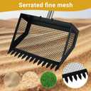 Chicken Poop Scooper for Sand, Coop Scoop 3 in 1 Rake Function with Fine Sieve Hole, Adjustable Stainless Handle 37" to 67", Scooper Chicken Poop Scooper for Sand