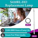 2 Pcs S410RL-HO Replacement Lamp Compatible with VIQUA VH410 with 4 O-Rings | Fireproof Quartz Shell, Stable 4-Pin Lamp Base, 10000-18000 Service Hours, Tight Secure Installation, Simple Replacement
