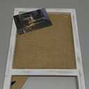 SOFE Linen Desk Bulletin Board Small, 12"15" Cute Fabric Pin Board White Wash Wood Framed, Tabletop Freestanding Display Photo Memo Vision Board, Rustic Notice Board for Home Office School