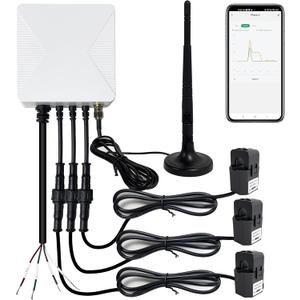 Smart WIFi Energy Monitor with 3 * 80A Clamp, Home Power Monitor Track Electricity in Real Time,WIFi Meter Solar/Net Metering, Home Energy Automation and Control