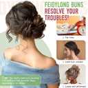2 PCS Messy Bun Hair Piece Wavy Curly Scrunchies Synthetic Chignon Ponytail Hair Extensions Thick Updo Hairpieces for Women Girls(Dark Brown Mix Ash Blonde)