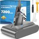 7200mAh Replacement for Dyson V7 Battery, Advanced V7 Battery Compatible with Dyson SV11 V7 Motorhead,V7 Animal, V7 Trigger, V7 HEPA V7 Car+Boat V7 Absolute Handheld Vacuum Cleaners