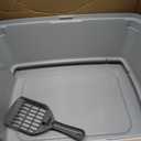 IRIS USA Cat Litter Box Large Open Top with High Sided Walls Tall Scatter Shield Scoop Included Easy Clean Plastic Pan Stain Resistant for Big Cats Kittens Indoor Multi-Cat Households