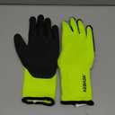 Kebada T3 Winter Work Gloves for Men and Women, Warm Knit Cold Weather Work Gloves, Thermal Insulated Freezer Gloves, 100% Latex Coating Non-slip Grip, Long Wrist Design, 1 Pair, Green, Large
