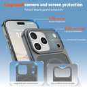 SUPFINE Magnetic for iPhone 17 Pro Max Case (Compatible with MagSafe)(Military Grade Drop Protection)(Camera Protection) Translucent Matte Shockproof Phone Cover,Gray