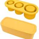 SAZ USA Ice Cube Tray for Tumblers and Stanley Cup, with 3 hollow cylinder of Ice Cube for Drinks (Yellow), Large