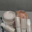 700 Pcs Disposable Dinnerware Set for 100 Guests Include 200 Paper Plates, 300 Plastic Silverware, 100 Paper Cups, 100 Napkins for Wedding Birthday Party Supplies (Black Gold Pattern)