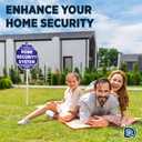 Protected By Home Security System Signs, 1028" Reflective Aluminum Warning Sign for Outside, Police Dispatch Connected with Stake, Set of 2