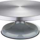 LEOLIO Large 10'' Heavy Duty Sculpting Wheel, Premium Aluminium Alloy Turntable with Double Ball Bearing for Cake Decorating, Painting, Pottery, Ceramics Artists and Displaying Items (Grey)