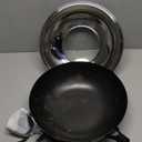 12.5 Inch Carbon Steel Wok For Electric, Induction and Gas Stoves (Lid, Spatula and User Guide Video Included)