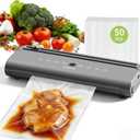 Food Vacuum Sealer Machine, Powerful & Continuous Vacuum Sealing for Kitchen Storage & Meal Prep, Wet & Dry Food Sealing, Detachable Upper & Lower Design for Easy Cleaning, Includes 50 Bags