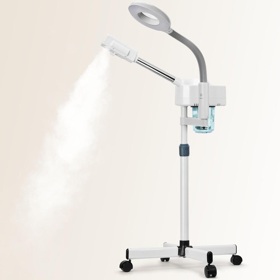 2 in 1 Facial Steamer, Professional Facial Steamers with 5X Magnifying Lamp, Face Steamer for Esthetician, Facial Steamer for Home Beauty Salon SPA