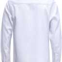 Boys Stretch Wrinkle Free Dress Shirts Button Down Shirt Long Sleeve Formal School Uniform Shirts (White, 14)
