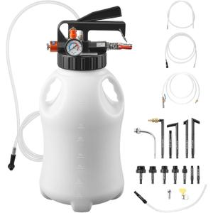 VEVOR Transmission Fluid Pump, 8 L Pneumatic Oil Fluid Extractor, ATF Refill Dispenser Transfer Pump with 15 ATF Adapters, Oil Extractor Dispenser with HDPE Tank for Cars, Boats, Lawn Mowers