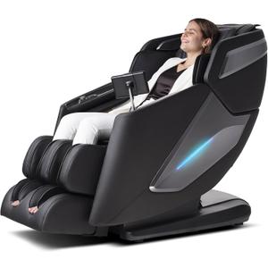 4D Massage Chair, Full Body Massage Chair, Zero Gravity Recliner w/ Intelligent Voice Control, 53.14" SL Track, Electric Calfrest Extension, 12 Auto Modes, USB Type-C, Bluetooth Speaker, TFT Screen