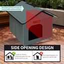 Rest-Eazzzy Cat House for Outdoor Cats, Weatherproof and Insulated Feral Cat House with Mat and Clip, Easy to Put Together, Selfwarming Cat Shelter for Winter(Grey, Waterproof House-S)