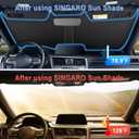 SINGARO 300T Universal Car Windshield Sun Shade, Foldable Reflective for Windshield & Window Shades with Overlapping Design, Car Interior Accessories (68.8" L x 35" W)