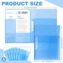 Seajan 6 Pack 3 Pocket File Folders with Clip,Water Proof Material Foldable Design for Easy Review, File Folder for Documents, Report Covers Presentation Folders, Letter Size 12.29.1inch (Blue)
