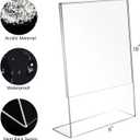 8x10 Acrylic Picture Frames, Set Of 6 Clear Acrylic Frameless Transparent Frame Gift for Desktop Display, Vertical Standing Picture or Display Sign Holder with Inserts for Home Office