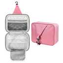 surebaby Travel Toiletry Bag with Hanging Hook (Waterproof, pink)