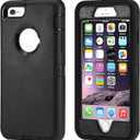 Annymall Case Compatible for iPhone 8 & iPhone 7, Heavy Duty [with Kickstand] [Built-in Screen Protector] Tough 4 in1 Rugged Shorkproof Cover for Apple iPhone 7 / iPhone 8 (Black)