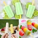 9 Cavity Popsicles Molds with 50pcs Wooden Sticks, Silicone Popsicle Mold, BPA Free Popsicle Maker Molds, Reusable Homemade Ice Pop Mold, Easy-Release Ice Cream Mold for Kids Adult DIY Ice PopsBlue