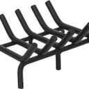 G GOOD GAIN Fireplace Log Grate - 17 inch Firewood Burning Holder Heavy Duty | Fire Log Burning Wrought Iron Rack | Fire Pit Tray for Indoor Chimney Hearth & Outdoor Camping
