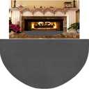 63x37 Extra Large Half Round Fireproof Fireplace Mat Hearth Area Rug - Fire Retardant Fiberglass Carpet - Fire Flame Resistant Floor Covering Protection Pad Non-Slip Floor Protector