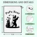 DYJYBMY Papa Bear Funny Printed Golf Towel with Clip, Golf Accessories for Papa, Father's Day Birthday Retirement Gifts for Grandpa Dad Father Uncle Bear Lover, Golfing Gifts for Dad Grandpa Golfer