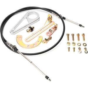 ACA-1804 Adjustable Shift Linkage Kit for GM Transmissions | 2" Aftermarket Column Fit | 6ft Stainless Steel Cable & Aluminum Mount | Replaces LB01-ACA-1804, THM200/350/400/4L60/4L80-E