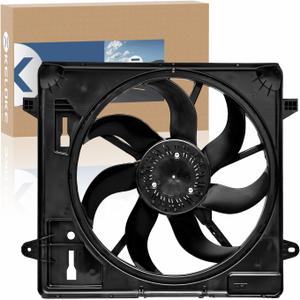 KELOKE Engine Radiator Cooling Fan Assembly with Brushless Motor Compatible with Jeep 2012-2017 Wrangler, 2018 Wrangler JK, V6 3.6L, Replace# 68143894AB 621-601 68143894AA