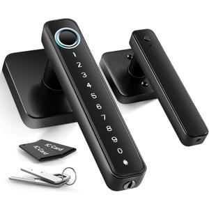 4-in-1 Smart Fingerprint Door Knob Lock - No App Required, Door Locks for Bedrooms & Offices, Finger Print Door Knobs with Keypad & Code